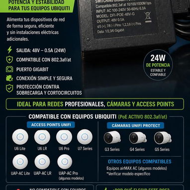 Poe de alimentación 48 volt a GB LAN - Img 119706621