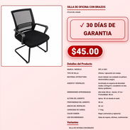 SILLA DE OFICINA CON BRAZOS . - Img 57882362