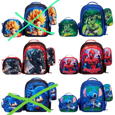 Set de Mochila de niño de Stitch, Batman, Hulk, spiderman - Img 123283525