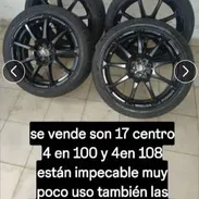 Se vende llantas 17 ×7.5j centro 4en 100 y 4 en 108 la medida de las  gomas son 205 40 17 las llantas y las gomas ➡️ imp - Img 55815132