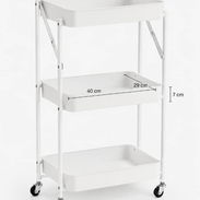 Carrito Organizador Plegable 3 Niveles con Ruedas - Img 56227577