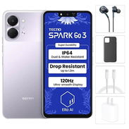 Teléfono Tecno Spark Go 3, 4GB Ram + 4GB Virtual, Total 8GB Ram, 64Gb, Con Cover, Mica y Audífonos - Púrpura - Img 55784711