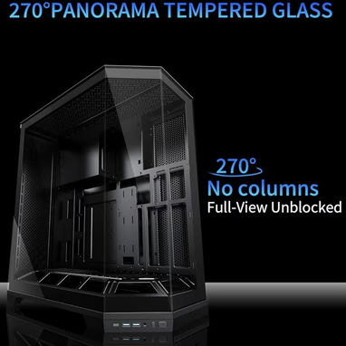 MUSETEX Funda de PC, diseño de montaje vertical de GPU, ventiladores ARGB 5 PWM preinstalados, soporte RAD de 14.173 in, - Img 122549724