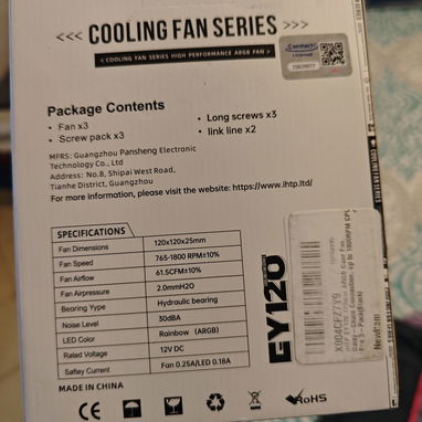 Fanes RGB diseño infinito GY120 pack de 3 nuevo en caja - Img 123327232