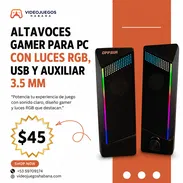 Altavoces Gamer para PC con Luces RGB, USB y Auxiliar 3.5 mm en La Habana - Img 55408158