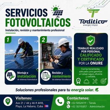 TODITICO | ENERGÍA LIMPIA!! SERVICIOS, PANELES SOLARES, ESTRUCTURAS, COMPONENTES ELÉCTRICOS Y MAS.... - Img 127541979