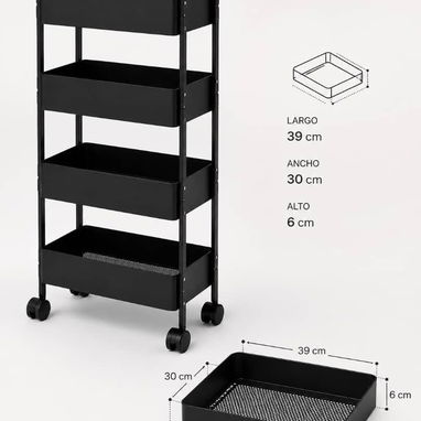 Carrito Organizador Metálico de 4 Niveles (cv) - Img 124215603