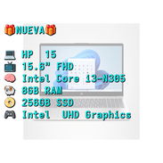 xLAPTOP 🎁NUEVA🎁📦CAJA, HP 15 (15-fd0133wm), 15.6" FHD, Intel Core i3-N305, 8GB RAM, 256GB SSD, 9Horas - Img 57114580