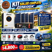 ☀️KIT SOLAR COMPLETO☀️ ZENEOGK INVERSOR 6.2KW + BATERÍA HUMSIENK 5 KWH + 4 PANELES 625W BIFACIALES. - Img 57752604