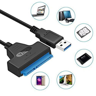 Cable USB 3.0 a SATA, adaptador de disco duro USB a SATA III compatible con HDD y SSD de 2.5",  53274327 - 3/8