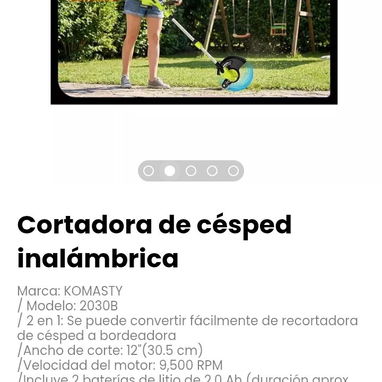 Cortadora de césped inalámbrica Marca: KOMASTY - Img 124620266