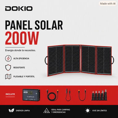Paneles Solares Portátiles de 200W. Marca Dokio, Vevor y Holdwell. Paneles Solares Estaciones de Energia - 2/5
