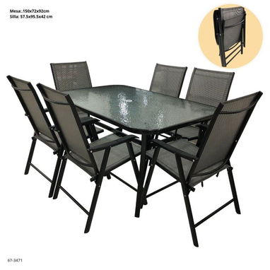 Juego de comedor de 6 plazas para terraza y exterior - 2/2