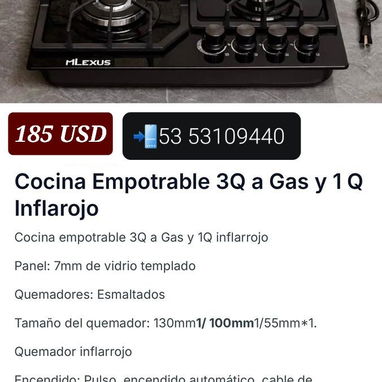 fogon empotrable / cocina empotrable / estufa / hornilla - Img 126135150