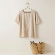 Blusa mujer de Lino en Tono Arena - Img 57069947