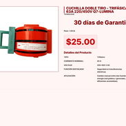 Durabilidad probada ofrece la Cuchilla doble tiro trifásica de 63A VPT#-0109 - Img 55251355