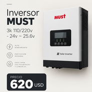 Inversor MUST de 3k 110/220v - 24v ~ 25.6v Precio 620 usd - Img 57409813