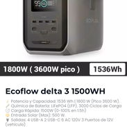 Ecoflow / Estacion energia delta 3 1500w capacidad 1536wh expandible  x bateria extra 0km sellado cja garantía x escrito - Img 56113389