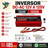 INVERSOR DC-AC 12V a 120V - POTENCIA NOMINAL 500W - POTENCIA PICO 1000W Q7-LUMINA - Img 57878357