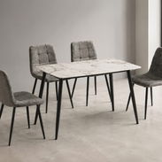 Juego de comedor de 4 sillas ⚜️ ✨ Mesa con superficie de porcelanato ✨ Desarmada en caja - Img 56939848