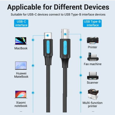 🖨️ Cable Vention USB-C a USB 2.0 Tipo B para Impresora 🌐 - Img 126074243