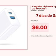 Cargador rápido de 2 puertos y 20 W GAR161 VPT#-0073 - Img 55218922