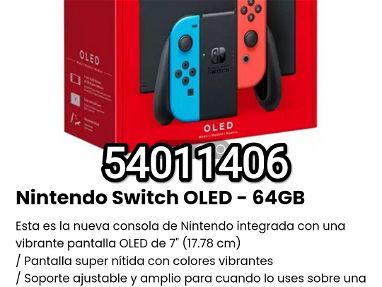 !!Nintendo Switch OLED - 64GB/Nueva consola de Nintendo integrada con una vibrante pantalla OLED de 7"(17.78cm)!! - Img main-image-45631541