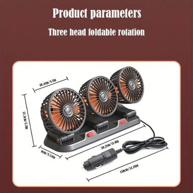 🍒Ventilador USB para Auto de Tres Cabezas🍒 - Img 94344314