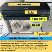 (U-915) Split MILEXUS de 1 tonelada (110v) 380 USD...51596013 ....transporte lugares cercanos - Img 57511383