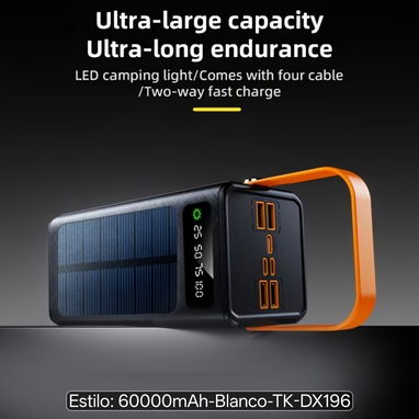 Power Bank Solar, 222wh / 60,000 mah con carga rápida de 22,5W - Img 126881060