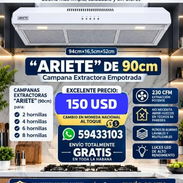 🌪️CAMPANAS EXTRACTORAS DE GRASA "*ARIETE*" 90cm 😎 *NO ES NECESARIO ROMPER TECHOS O PAREDES,NI PONER TUBOS*    "*SE EMP - Img 58217518