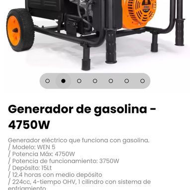 Generador de gasolina - 4750W. Depósito: 15Lt - 2/7