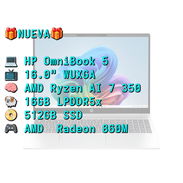 LAPTOP 🎁NUEVA🎁📦CAJA, HP OmniBook 5 (16-ag1070wm), 16.0" IPS, AMD Ryzen AI 7 350, 16GB DDR5x, Radeon 860M, 512GB, 12H - Img 57400544
