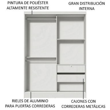 Closet de 2 puertas blancos con espejos importados nuevos en caja - Img 113279442