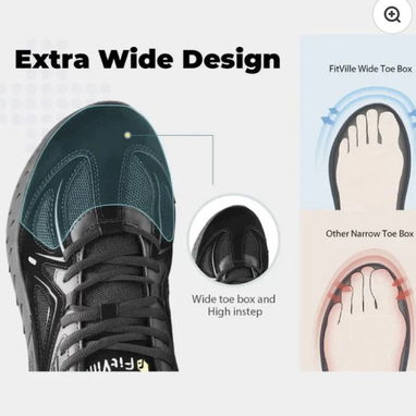 Zapatillas tenis FitVille Hombre Talla 16 US (51-52 EU) – ¡Ancho Especial Extra! - Img 121752264