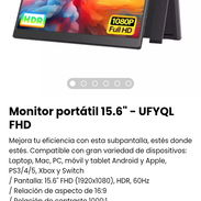 Monitor portátil 15.6" - UFYQL FHD. Nueva con garantía - Img 50911902