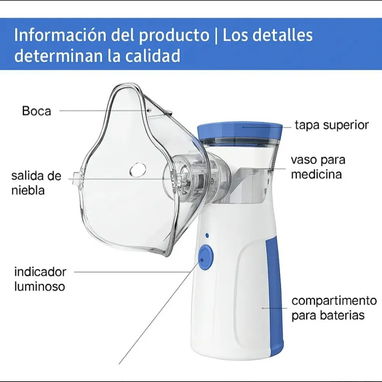 Nebulizador USB y batería/ niños y adultos/3 boquillas - Img 127199578