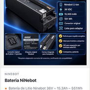 Batería de Litio Ninebot 36V 15.3Ah 551Wh Original - Img 58211429