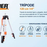 Trípode Plegable de Aluminio 120cm para Equipo de Medición - Img 57455456