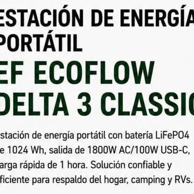 ESTACIÓN DE ENERGÍA PORTÁTIL EF ECOFLOW DELTA 3 CLASSIC - Img 126244167