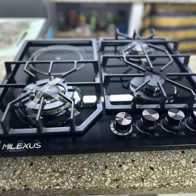 Cocina Empotrada Milexus 4 hornillas (3 gas + 1 Infrarojo 1200 w) vidrio templado negro Precio $ 250 USD transporte incl - Img 120681919