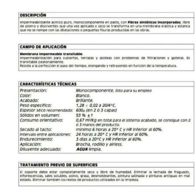 Impermeables transitable antigoteras euroquimica 15 litros con fibras incorporadas no necesita mallas importada de Españ - Img 123567668