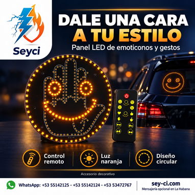Luz LED de Emoticonos y Gestos para Ventana Trasera de Auto - 2/7