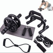 Kit de ejercicios rodillo abdominal barras push-up ejercitador suiza nuevo en caja 54321470 - Img 50170374