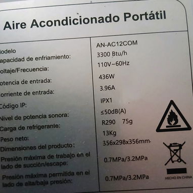 Vendo aire acodicionado portatil 110v  de 1/4 ton - 3/3