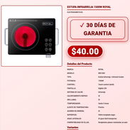 Estufa Infrarroja Electrica Royal RIR1500 1500W Para Sartenes Y Ollas VPT-0133 - Img 58023301