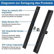 Drenaje piso , para baños , cocinas , patios , Terrazas 60cm x 10 cm acero inoxidable color negro mate  50 Usd - Img 57591143
