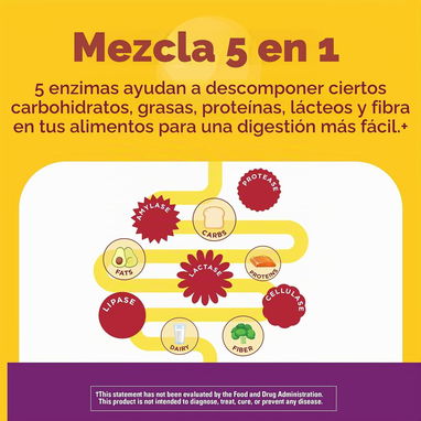 Enzimas Digestivas 5 en 1 Masticables (Nature Made · 90 masticables) OFERTA ESPECIAL - 4/10