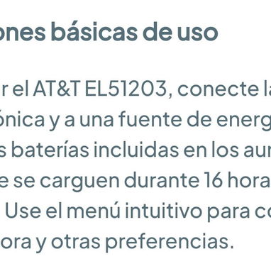 Teléfono inalámbrico AT&T EL51203 plateado - 1 auricular con su base 🌐 - Img 127592076