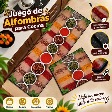 Alfombra de cocina set de 2 piezas - 9/10